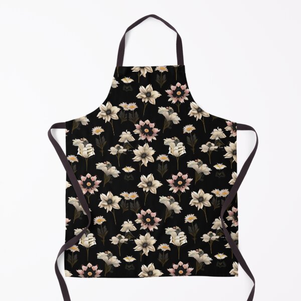 Item preview, Vintage Floral Pattern - Beautiful and Timeless White Flowers Black Background designed and sold by Patternawy.