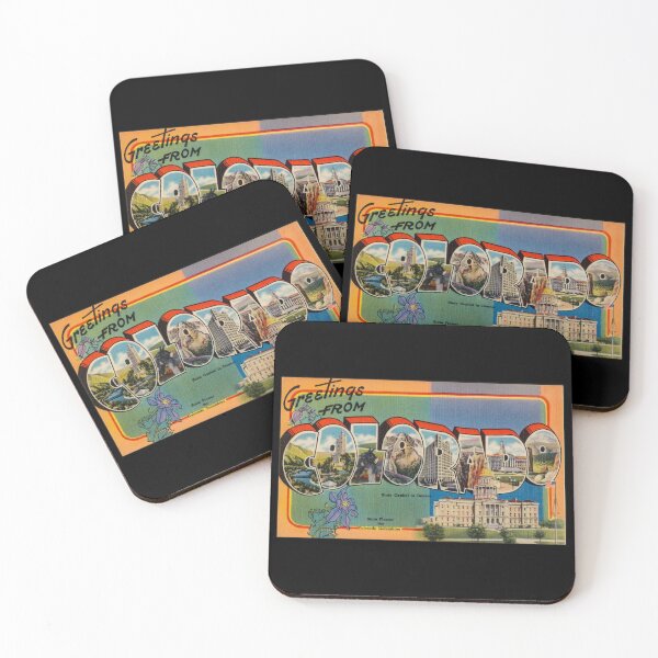 Item preview, Greetings from Colorado. This digitally restored 1930's era vintage postcard is perfect gift for the Colorado CO lover and features many historic landmarks designed and sold by BBTravels.