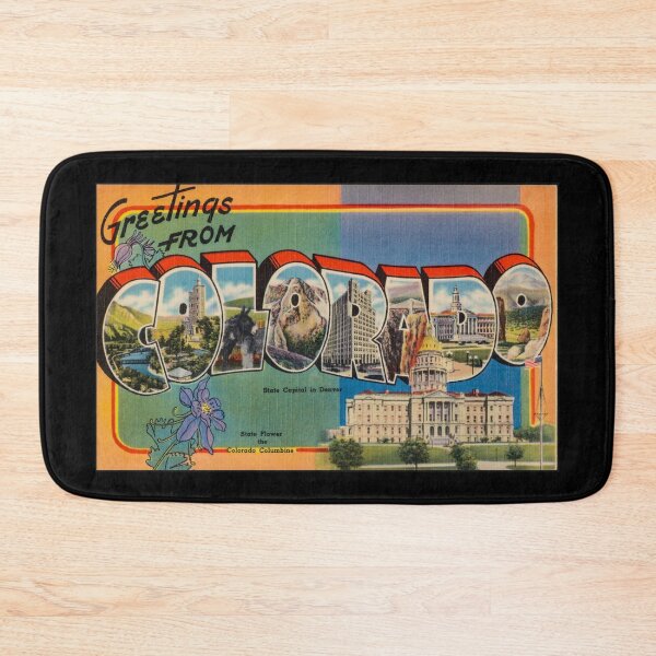 Item preview, Greetings from Colorado. This digitally restored 1930's era vintage postcard is perfect gift for the Colorado CO lover and features many historic landmarks designed and sold by BBTravels.
