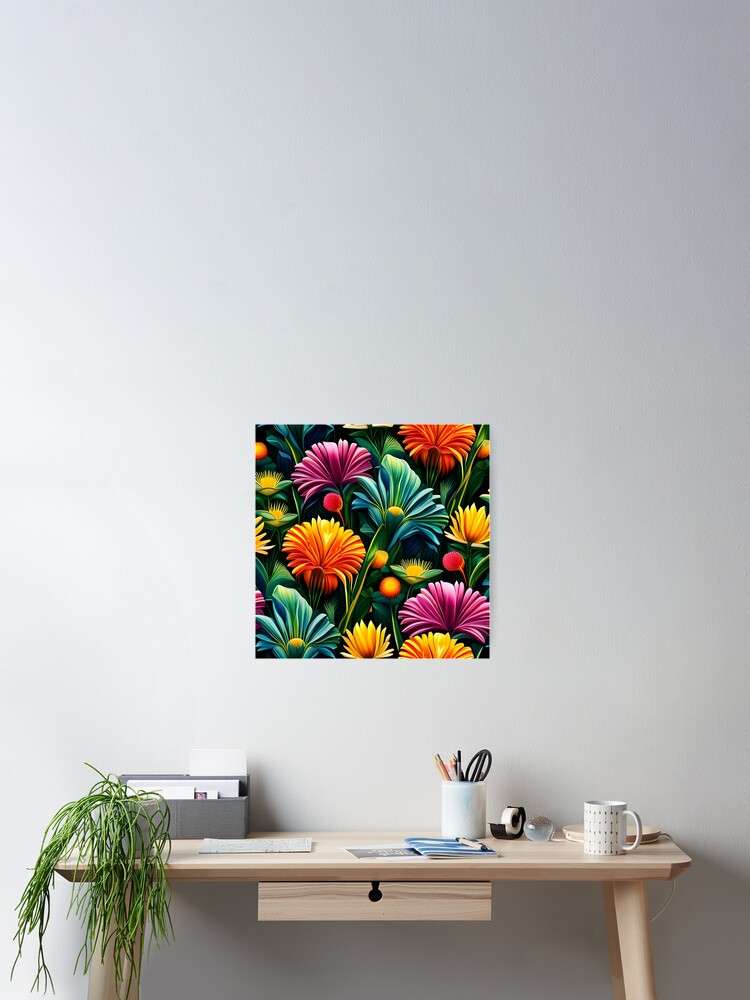 Thumbnail 2 of 3, Poster, Flowers pattern 2 designed and sold by Alexherrera22.