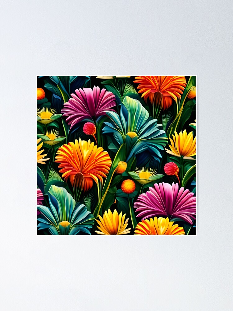 Thumbnail 1 of 3, Poster, Flowers pattern 2 designed and sold by Alexherrera22.