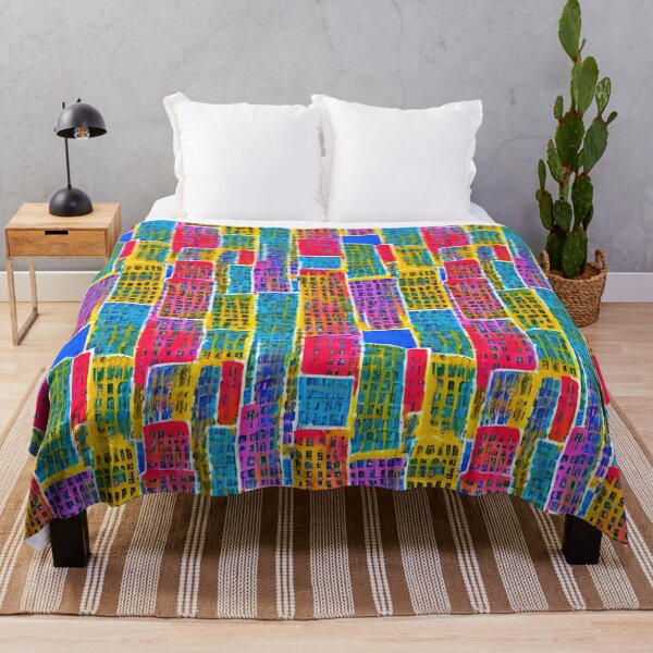 Item preview, Abstract City Buildings Bright Vibrant Distressed Pattern designed and sold by creative321.