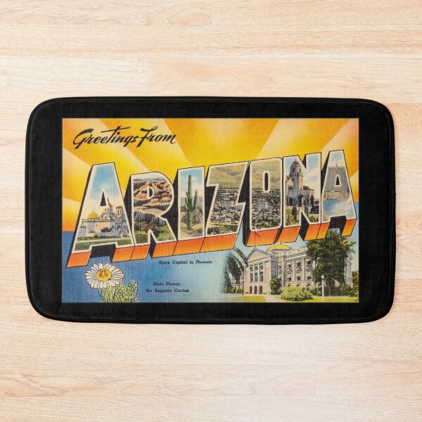 Item preview, Greetings from Arizona. This digitally restored 1930's era vintage postcard is perfect gift for the Arizona AZ lover and features many historic landmarks designed and sold by BBTravels.