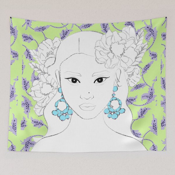 Item preview, Portrait 2-Blue Earring Girl designed and sold by SeptemberMarket.