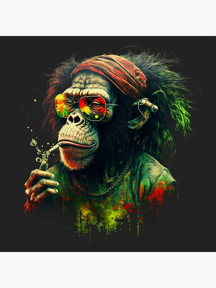スーパーセール 半額タイムセール Joint Smoking RASTA MONKEY GETTING STONED- Colorful Abstract 邦楽