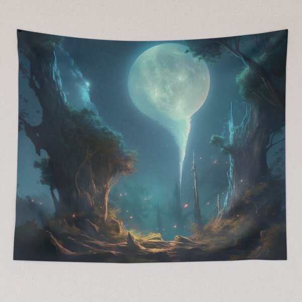 Item preview, Cosmic Serenity: A Digital Painting of Nighttime Wonder designed and sold by oanaunciuleanu.