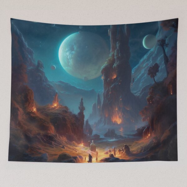 Item preview, Cosmic Serenity: A Digital Painting of Nighttime Wonder designed and sold by oanaunciuleanu.