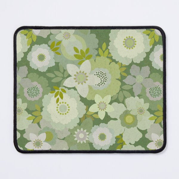 Item preview, Retro Floral - Soft Green designed and sold by Sarah Thorpe Designs .