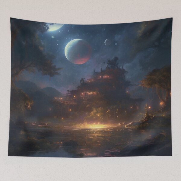 Item preview, Cosmic Serenity: A Digital Painting of Nighttime Wonder designed and sold by oanaunciuleanu.