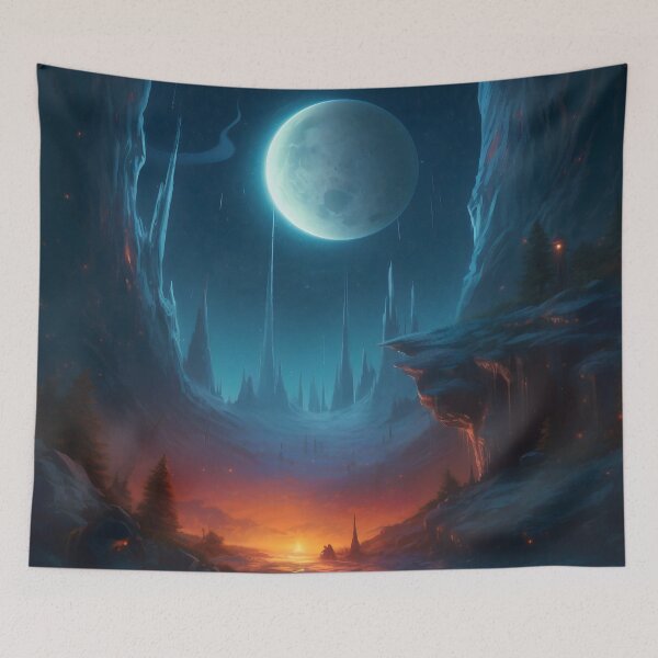 Item preview, Cosmic Serenity: A Digital Painting of Nighttime Wonder designed and sold by oanaunciuleanu.
