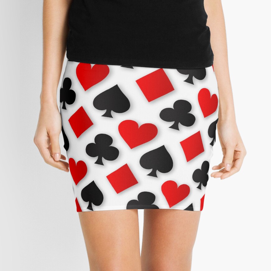 Playing Card Suits Collage Mini Skirt