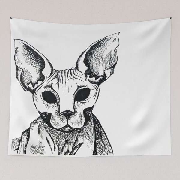 Item preview, Meowzebub Sphinx Cat Print designed and sold by BloodyCate.