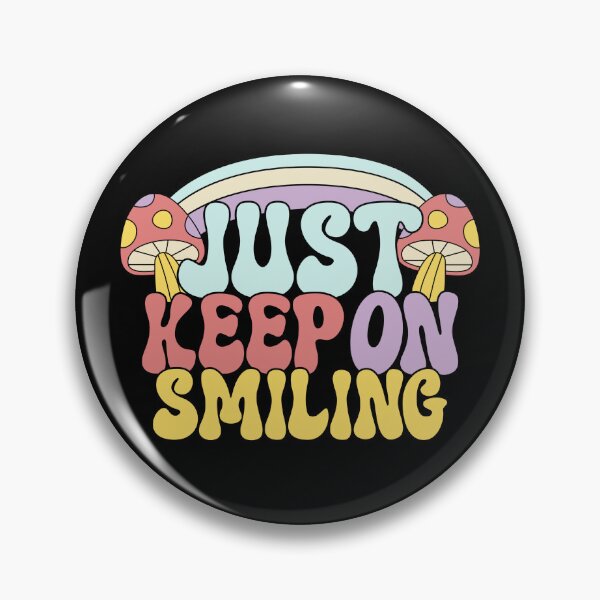 Item preview, Just Keep On Smiling 70s Mushroom designed and sold by ModkMerch.