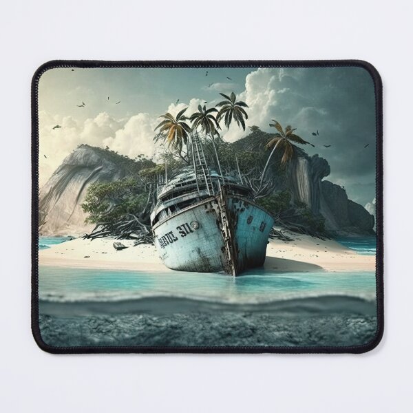 Item preview, Tropical Island Shipwreck Print designed and sold by FireScreen.