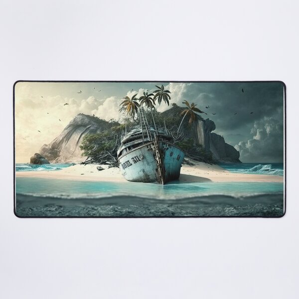 Item preview, Tropical Island Shipwreck Print designed and sold by FireScreen.