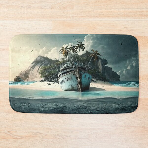 Item preview, Tropical Island Shipwreck Print designed and sold by FireScreen.