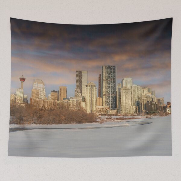 Item preview, Winter Sunset Scene At Calgary Skyline designed and sold by rawshutterbug.