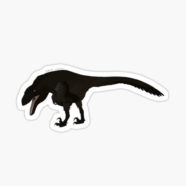 Utahraptor Jumping Black Silhouette Dinosaur - Utahraptor - Posters and Art  Prints