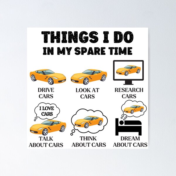 Sweat à Capuche "Funny Things I Do In My Spare Time Cars" - Pour Amateurs De Voitures, Mécanique, Tuning