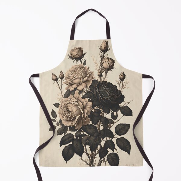 Item preview, Black and Beige Antique Roses designed and sold by Heather Maree Design Studio.