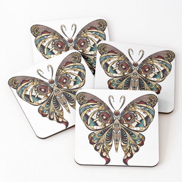 Item preview, Tribal-inspired Butterfly with Bold and Colourful Wings designed and sold by MizarPixelArt.