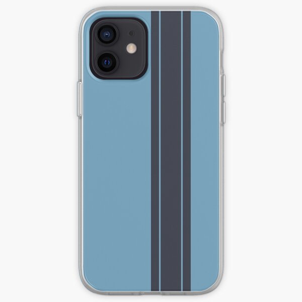 Light Blue/Navy Racing Stripe iPhone Soft Case