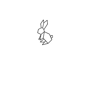 Artwork thumbnail, Origami Rabbit - Black by SimpleWorksSK