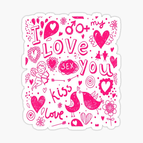 Kiss Love Sex Sticker For Sale By Lenew Redbubble 