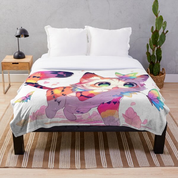 Item preview, Butterfly Bliss with cat | Japanesee Anime Style designed and sold by mtperspective.