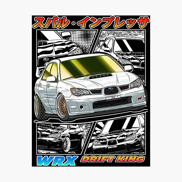 Item preview, White Subie Impreza WRX STi Hawk Eye Drifting designed and sold by JDM Guyvit.