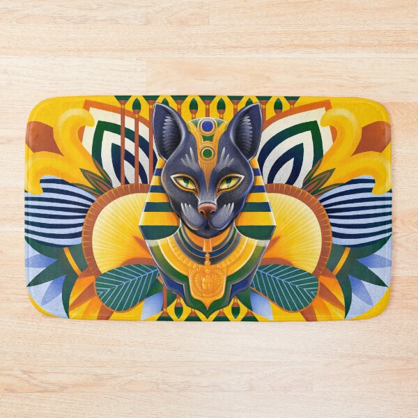 Item preview, Bastet. Cat wearing pharaoh's headdress surrounded by abstract plants. designed and sold by Ekaterina Glazkova.