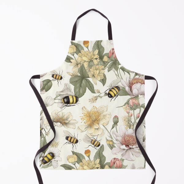 Item preview, Bees and Yellow Wild Flowers designed and sold by ArTeaCupcake.