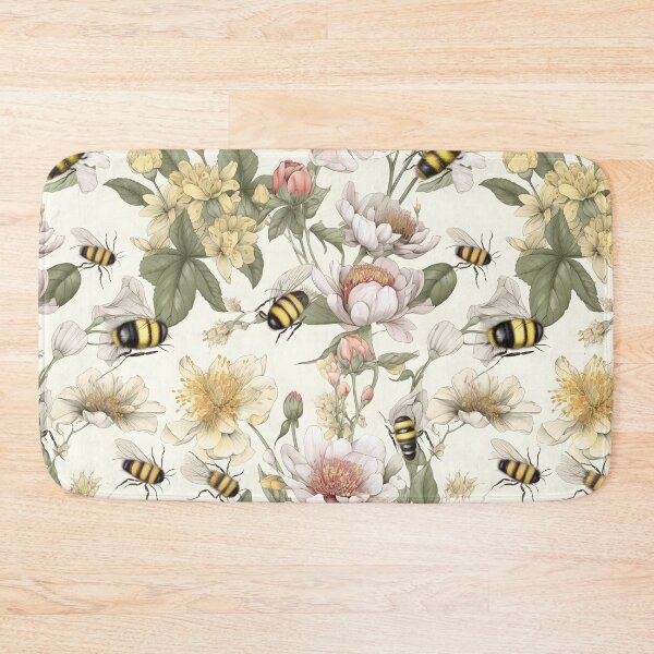 Item preview, Bees and Yellow Wild Flowers designed and sold by ArTeaCupcake.