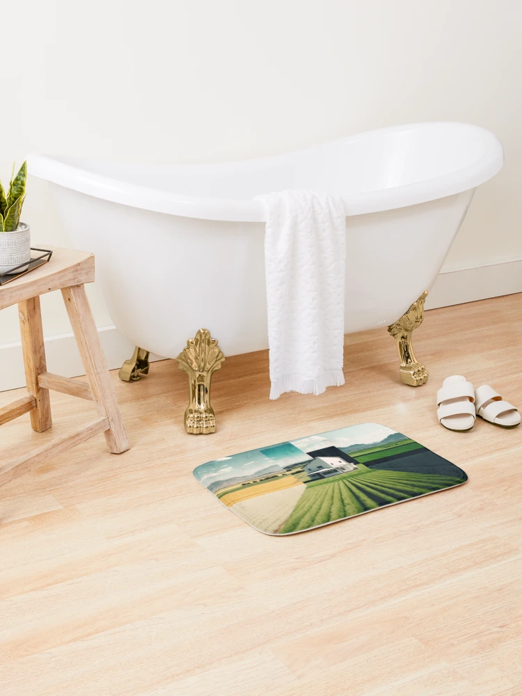 Thumbnail 2 of 6, Bath Mat, Open Fields designed and sold by RicoInStudios.