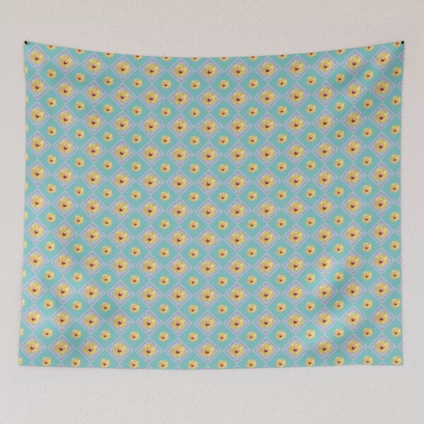 Item preview, Yellow Single Hibiscus with Red Center on Turquoise designed and sold by STHogan.