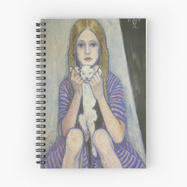 Item preview, Heinrich Vogeler Girl with cat designed and sold by NouveauEra.