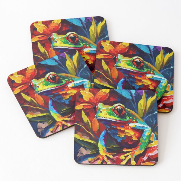 Item preview, Psychedelic Frog Vibrant Abstract Art | Oil Digital Painting designed and sold by VividViews.