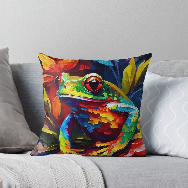 Aperçu de l'œuvre Psychedelic Frog Vibrant Abstract Art | Oil Digital Painting créée et vendue par VividViews.