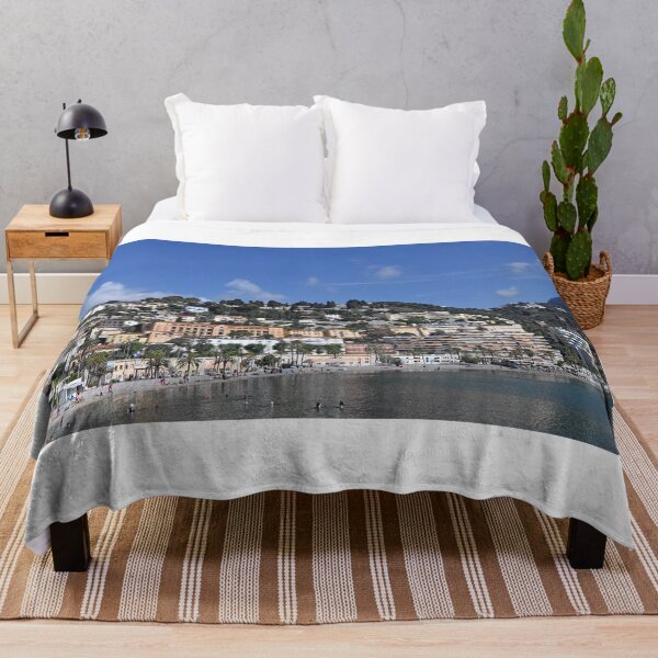 Item preview, Beach and hill with old buildings in Menton France designed and sold by goceris.