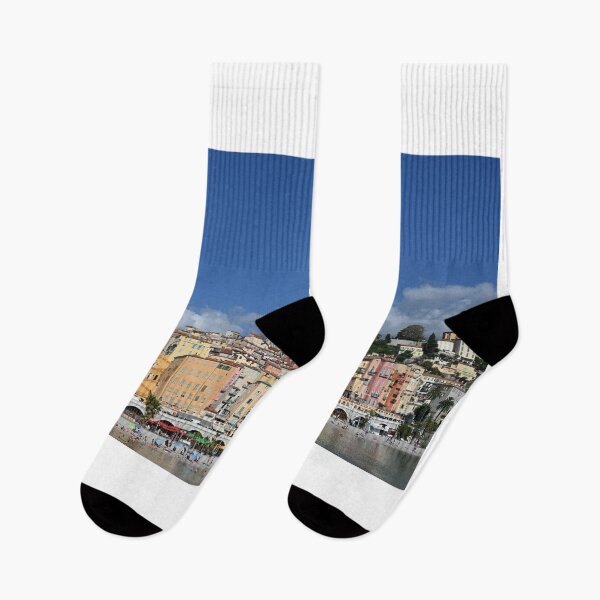Item preview, Beach in Menton France cityscape summer season designed and sold by goceris.