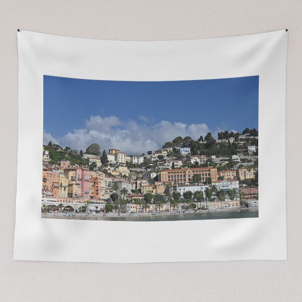 Item preview, Beach with palm trees in Menton France summer season designed and sold by goceris.