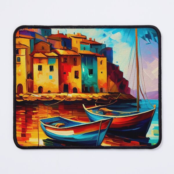 Item preview, Sicily Cityscape Art | Palette Knife Oil Digital Painting designed and sold by VividViews.