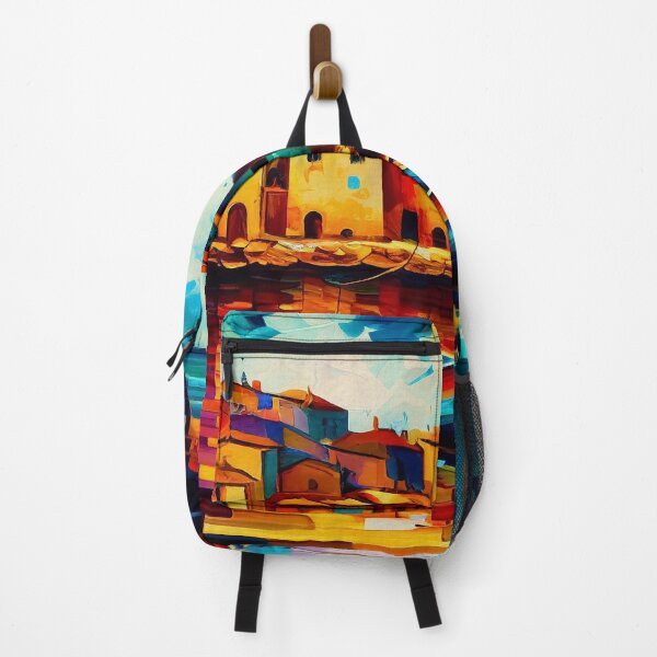 Item preview, Sicily Cityscape Art | Palette Knife Oil Digital Painting designed and sold by VividViews.