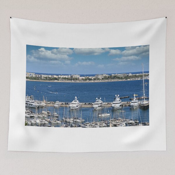 Item preview, Port with yachts in Cannes France summertime designed and sold by goceris.