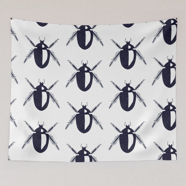Item preview, Black and white beetle bug doodle designed and sold by Daizydrawshop.