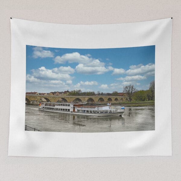 Item preview, a tourist boat sails on the Danube Regensburg Germany designed and sold by goceris.