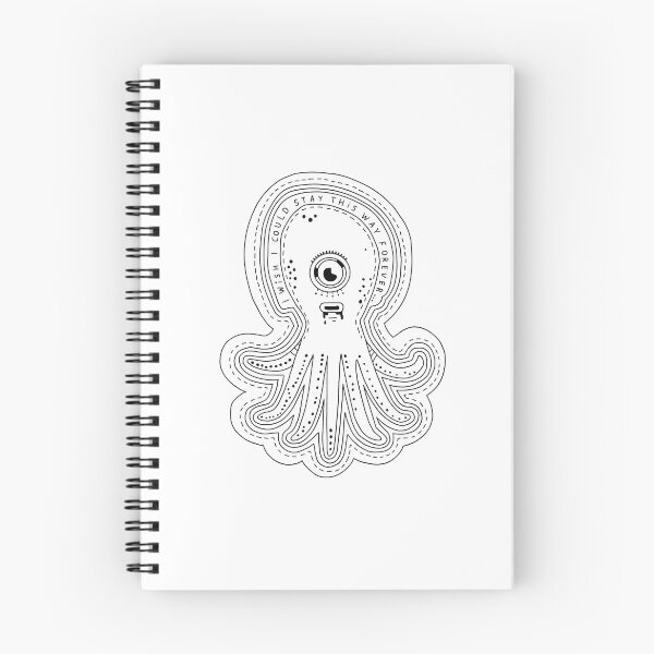 Item preview, Frightened Rabbit Squid “I Wish I Could Stay This Way Forever” Black & White designed and sold by SentABear.