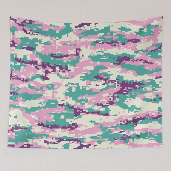 Item preview, Pink and green camouflage seamless pattern designed and sold by RubyCollection.