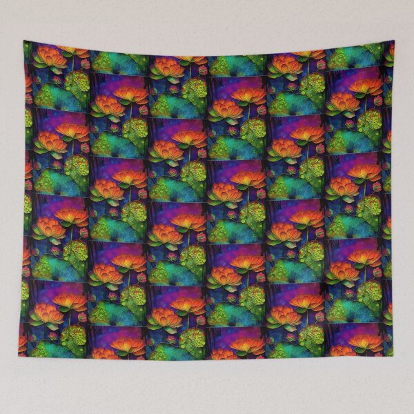 Item preview, A Fusion of Pointillism and Alcohol Ink Painting: Colorful Flowers in Mosaic designed and sold by Piotrek0001.