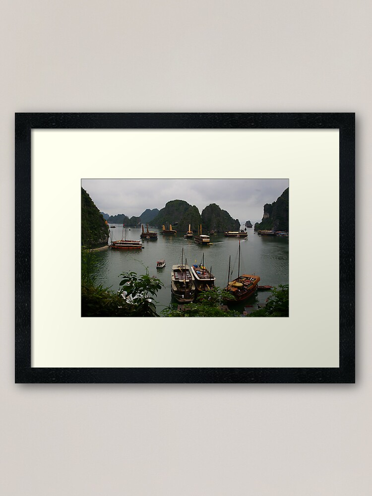 Alternate view of Junks in the harbour Framed Art Print
